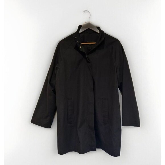 MAX MARA Weekend Womens Swing Coat US 8 Black Snap Zip Front ITALY Oversized 80s - Picture 1 of 10